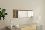Hanah Home Espejo Flotal-e Blanco y Nogal 40x120x2.2 cm MDF Ecológico Montaje Pared